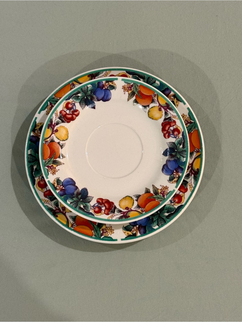 Maplehill Harvest Fruit Stonewear Set Ceramic Saucer & Salad Plate GUC - Picture 6 of 7